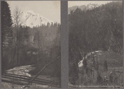 Mt Shasta seen from Crags Lodge Sacramento River Cañon below Mott 